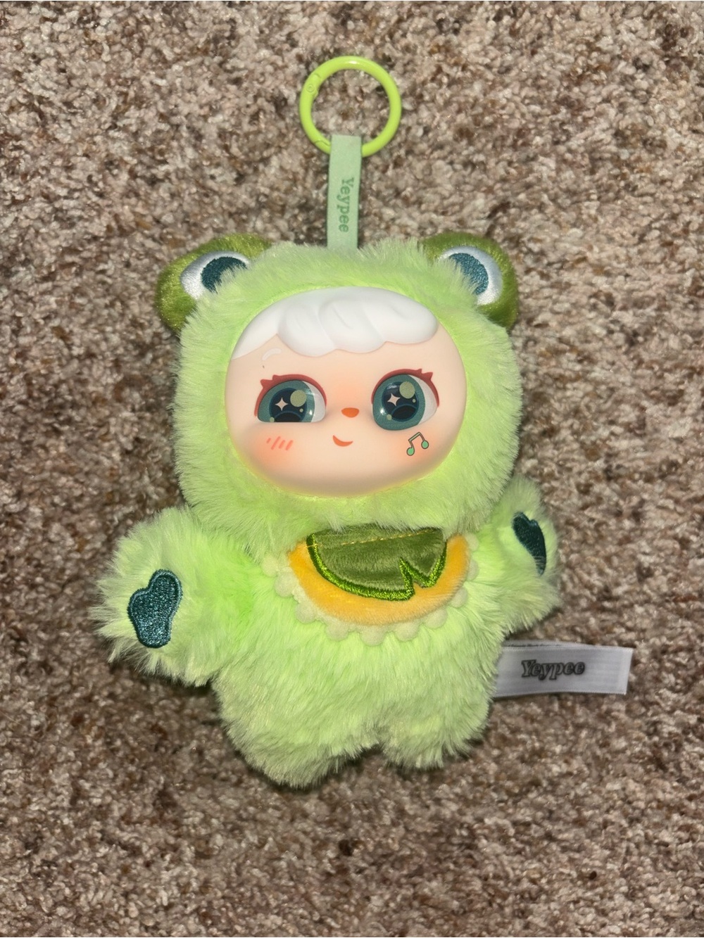 Yeypee Lime Green Bear Plush Clip-On Character Keychain